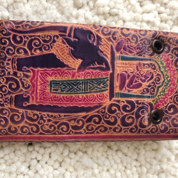 NWOT Shantiniketan Indian leather boho key case - Picture 2 of 13